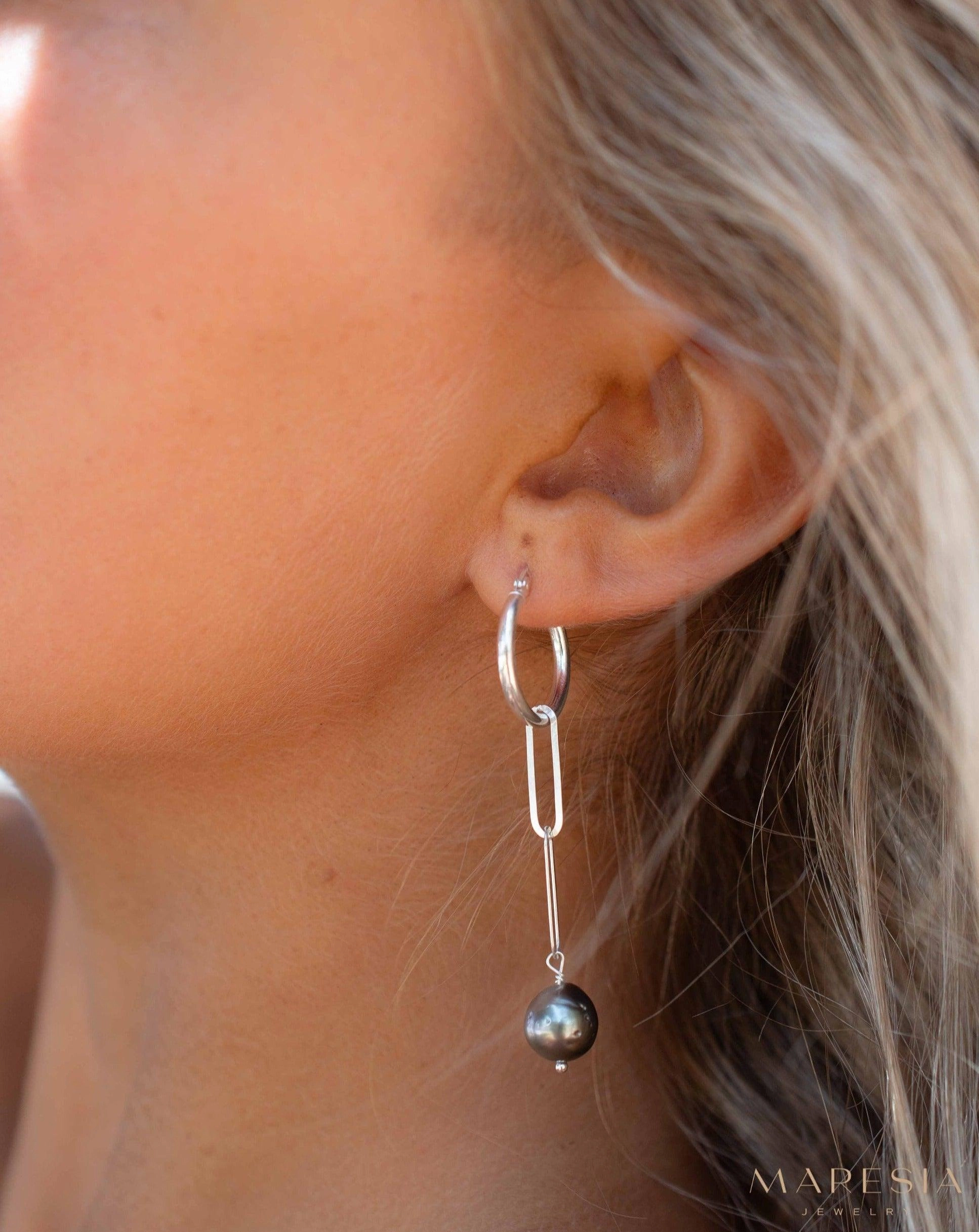 Tahitian Pearl Earrings ~ 14k Gold Filled, Rose Gold Filled or Sterling Silver 925 ~ ME220