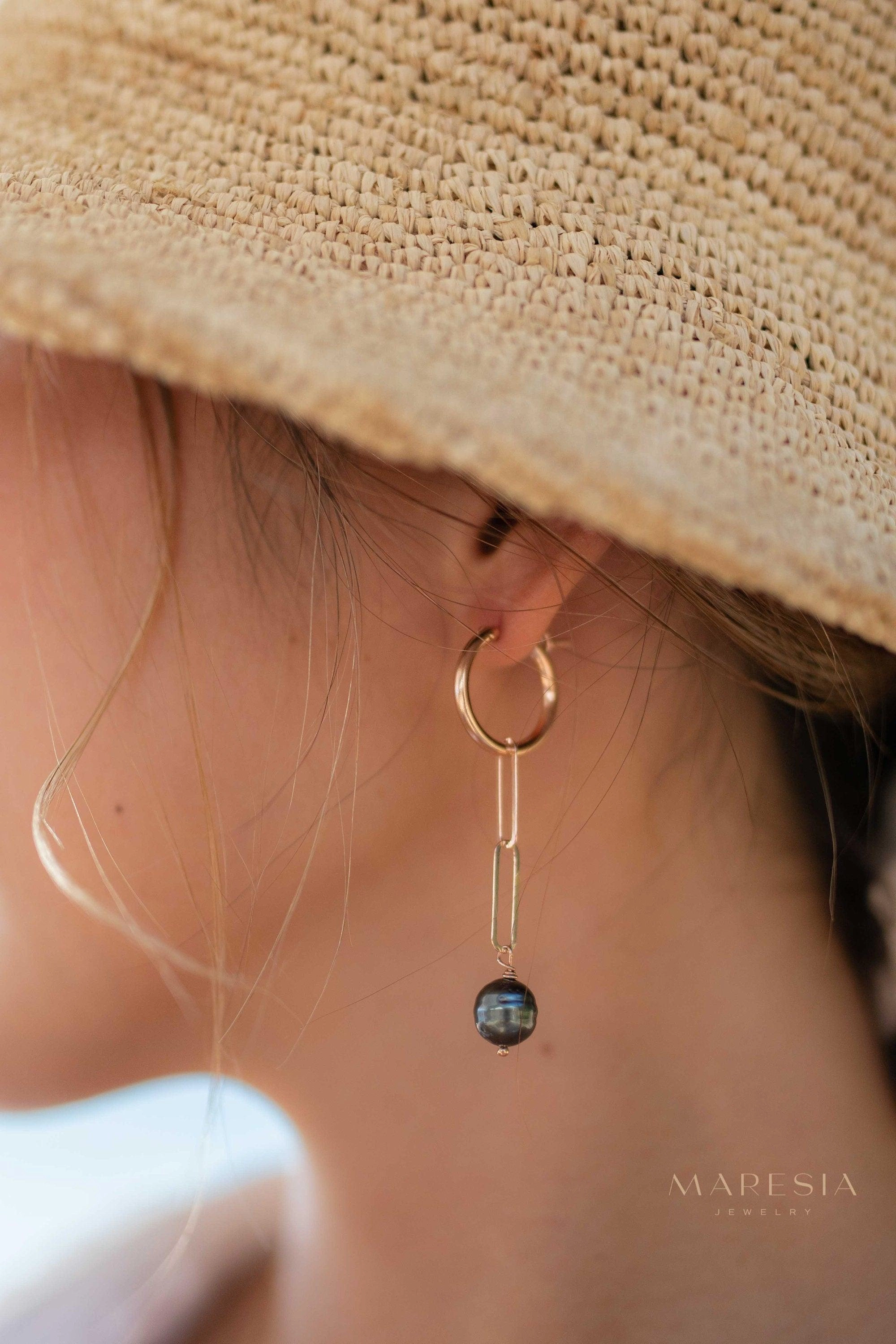 Tahitian Pearl Earrings ~ 14k Gold Filled, Rose Gold Filled or Sterling Silver 925 ~ ME220