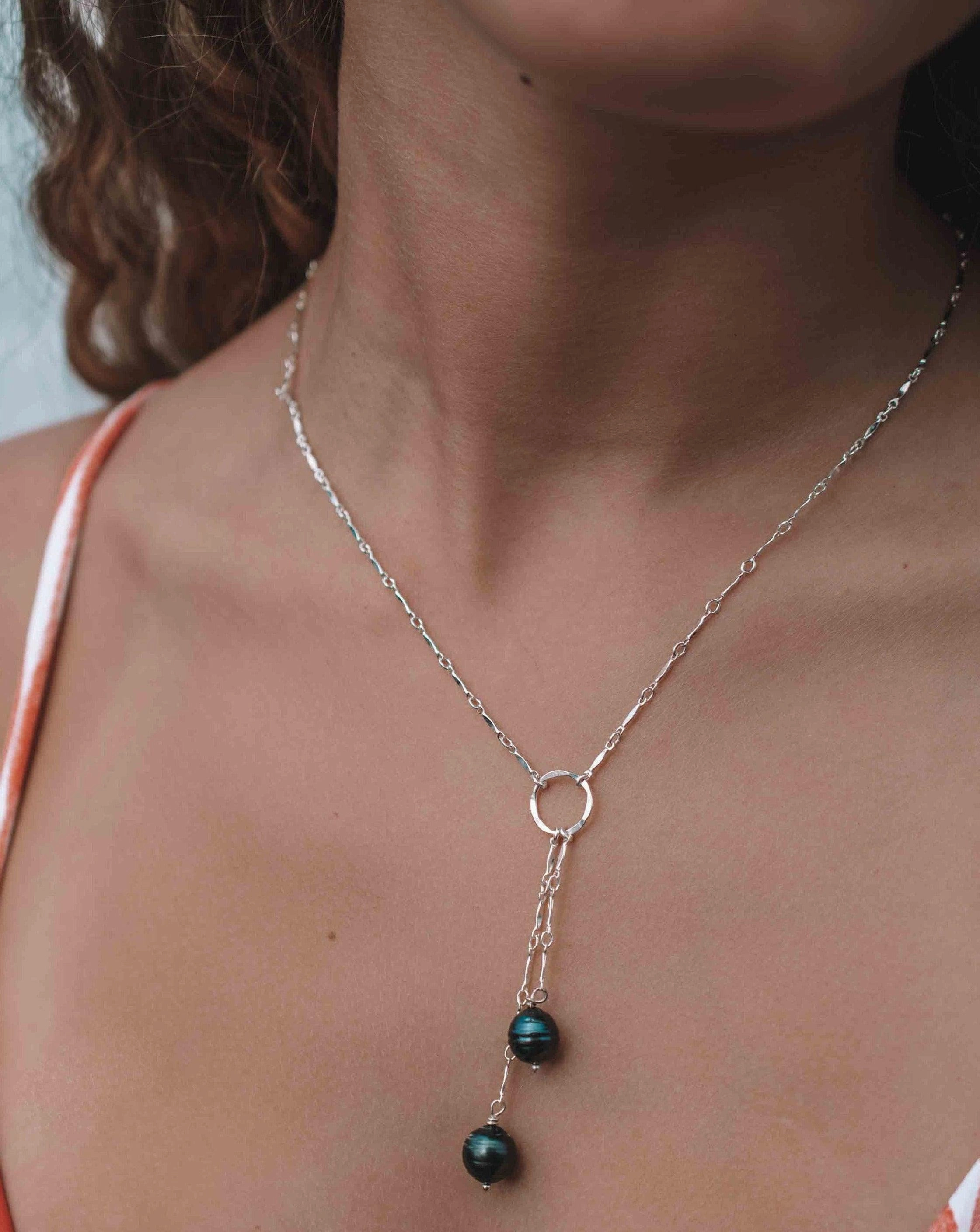Tahitian Pearls Necklace ~ Gold Vermeil or Sterling Silver ~ MN062