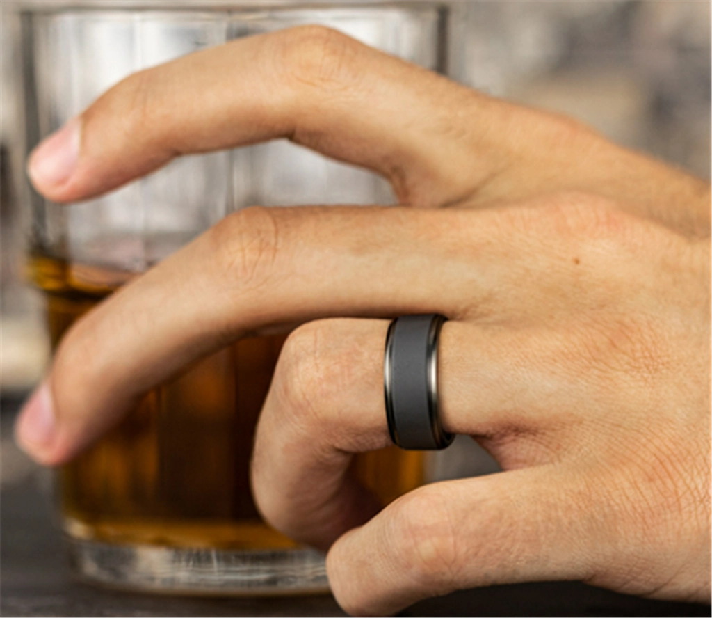 Tantalum The Duke Sandblast 9mm Beveled Wedding Band