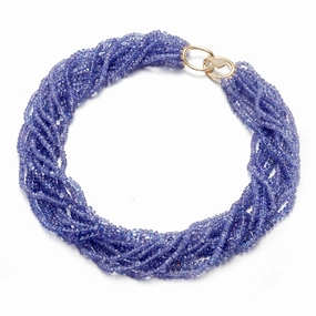 Tanzanite 10-Strand Twist Necklace