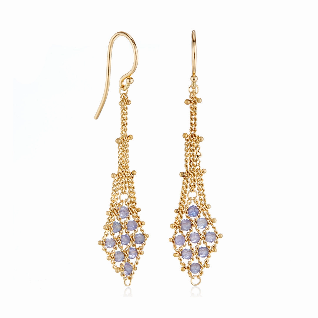 Tanzanite Suspended Lattice Earrings