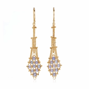 Tanzanite Suspended Lattice Earrings