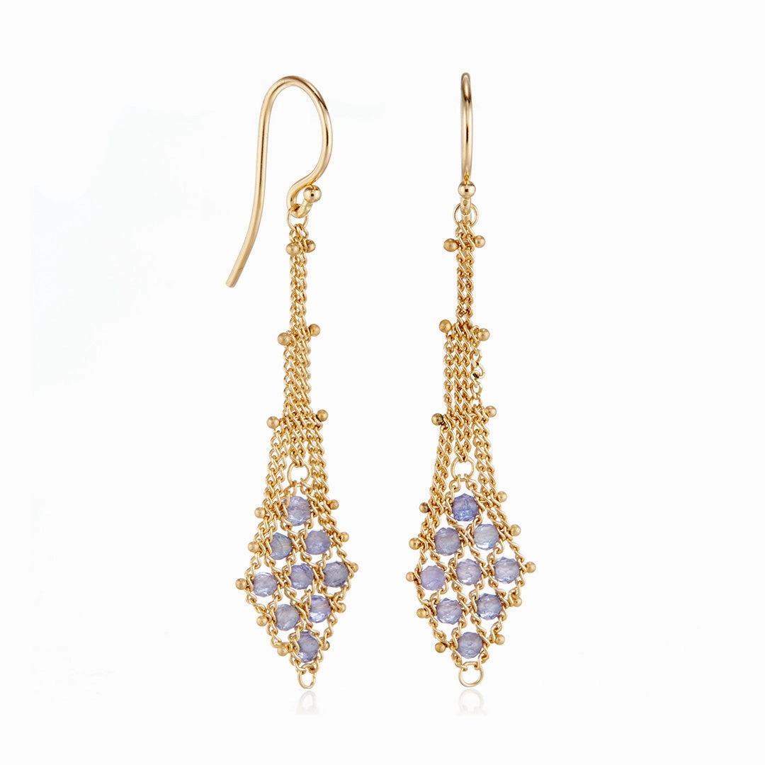 Tanzanite Suspended Lattice Earrings