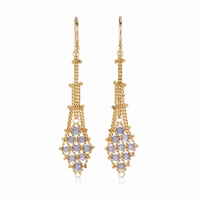 Tanzanite Suspended Lattice Earrings