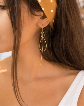 Thalia Threader Earrings ~ 18k Gold Plated or Sterling Silver Earrings ~ ME027