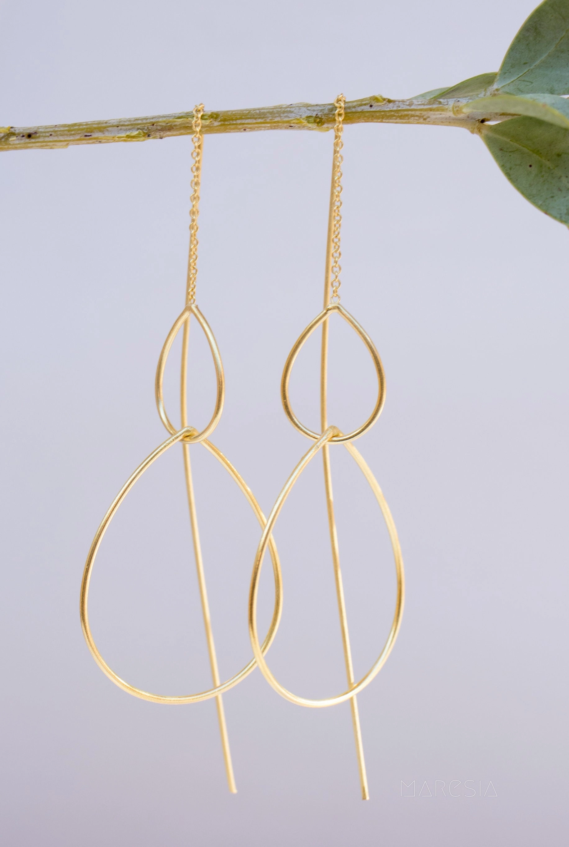 Thalia Threader Earrings ~ 18k Gold Plated or Sterling Silver Earrings ~ ME027
