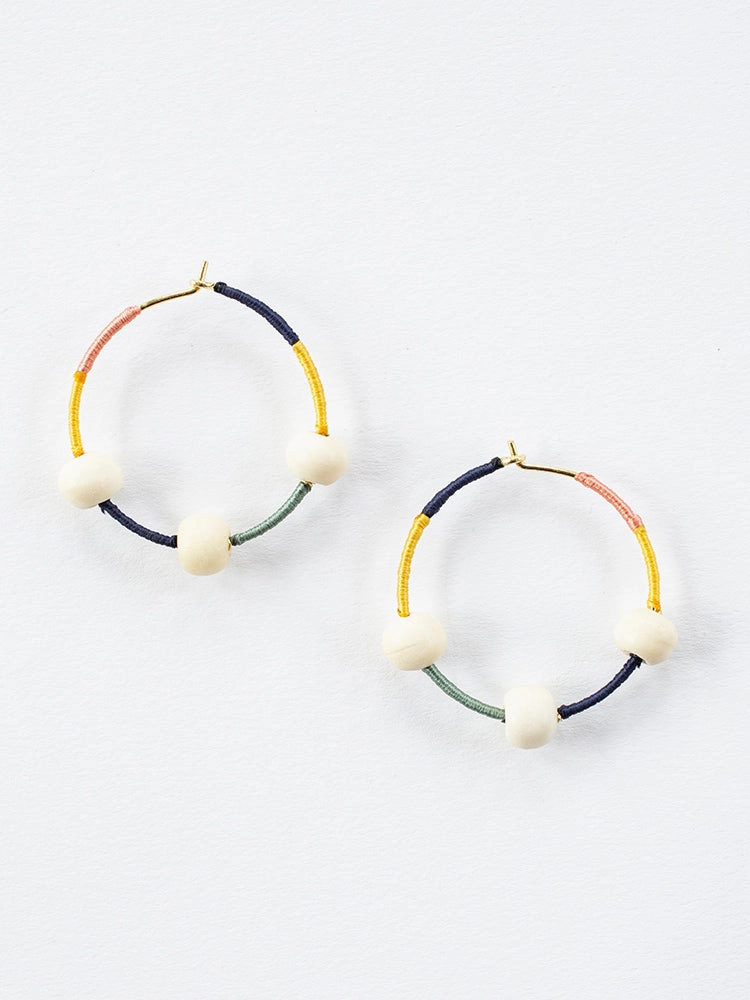 Threaded Hoop Earrings - Multi