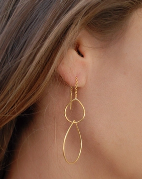 Threader Earrings ~18k Gold Vermeil ~ ME023