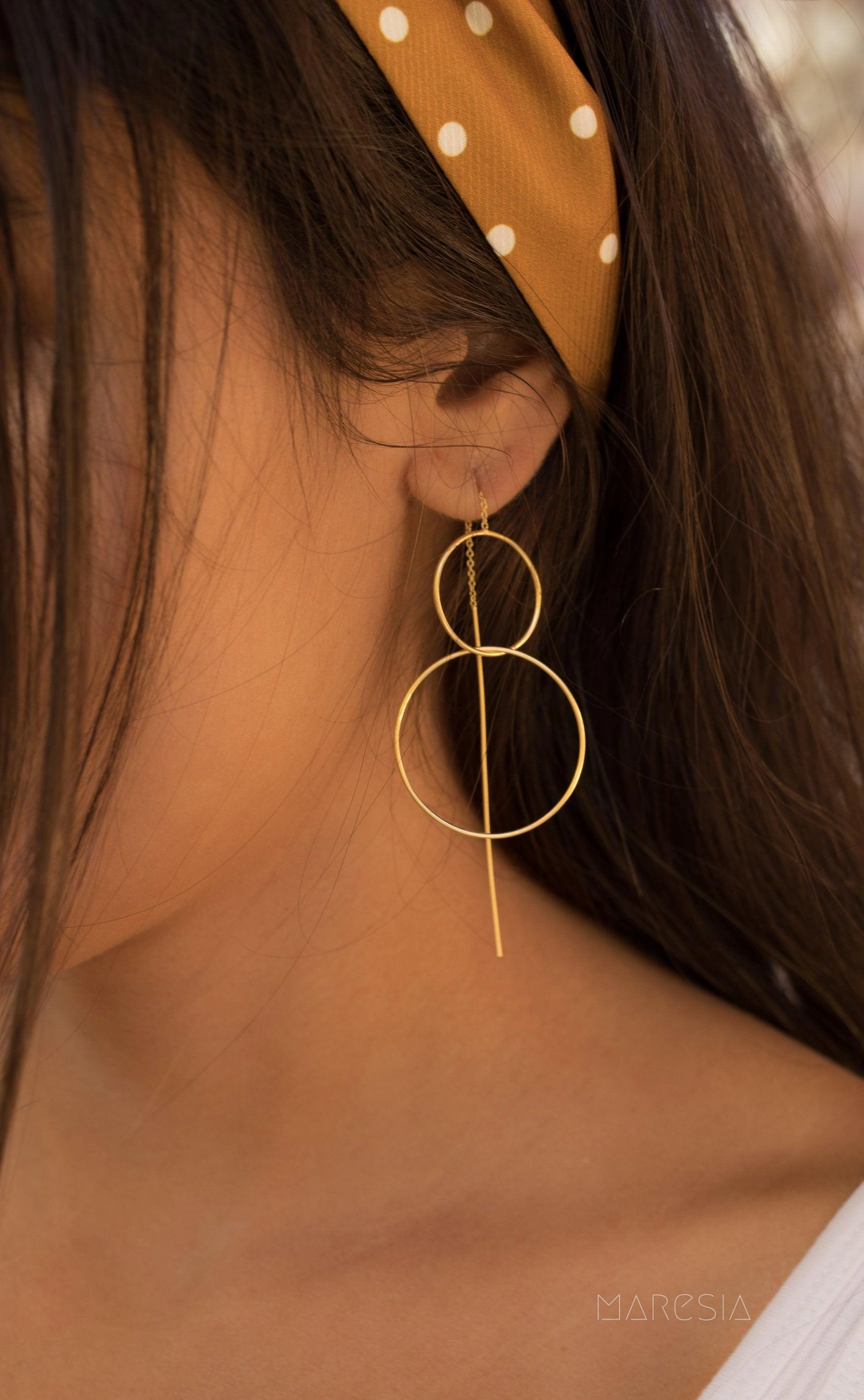 Threader Earrings ~ 18k Gold Plated or Silver Plated Earrings ~ ME095B