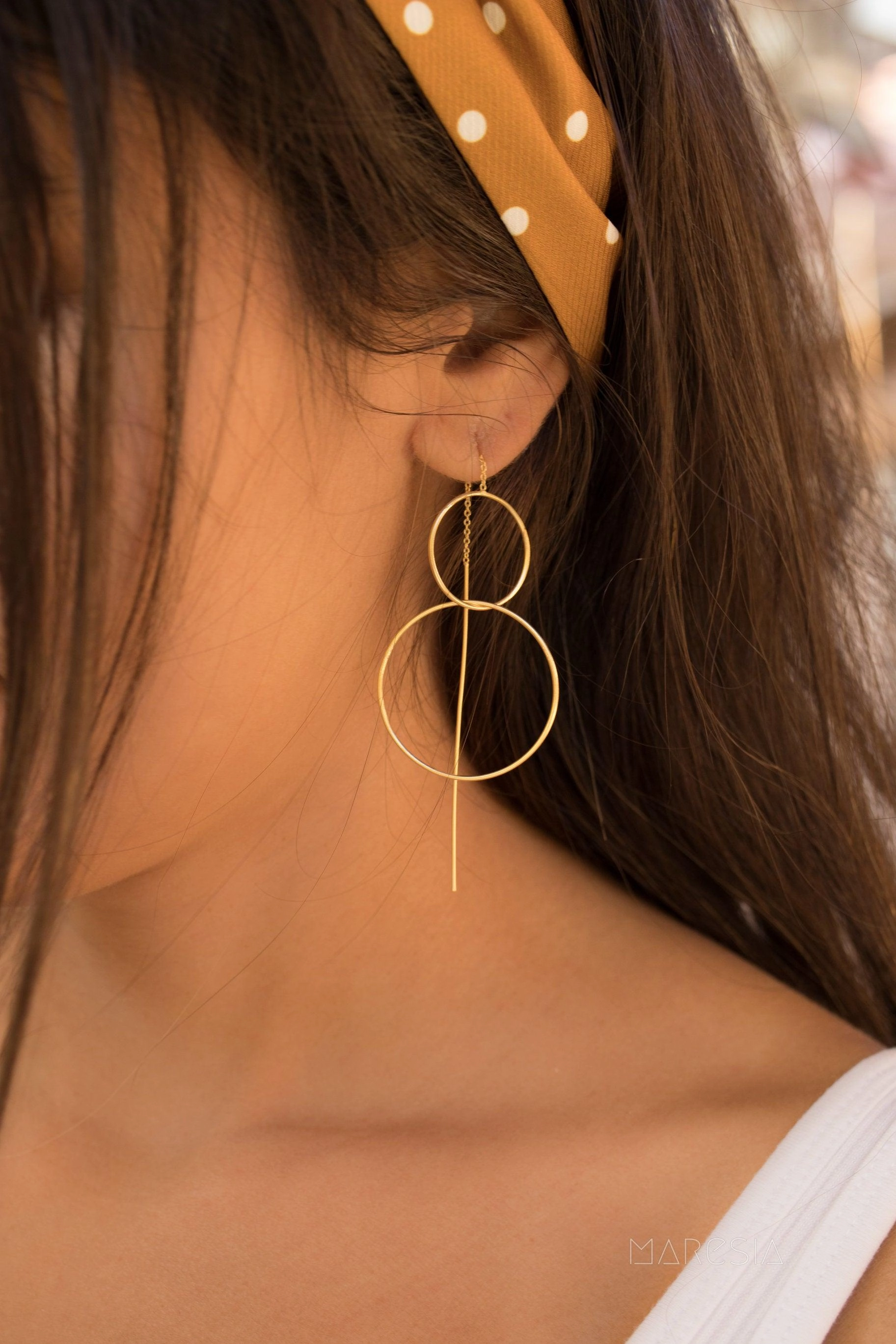 Threader Earrings ~ 18k Gold Plated or Silver Plated Earrings ~ ME095B