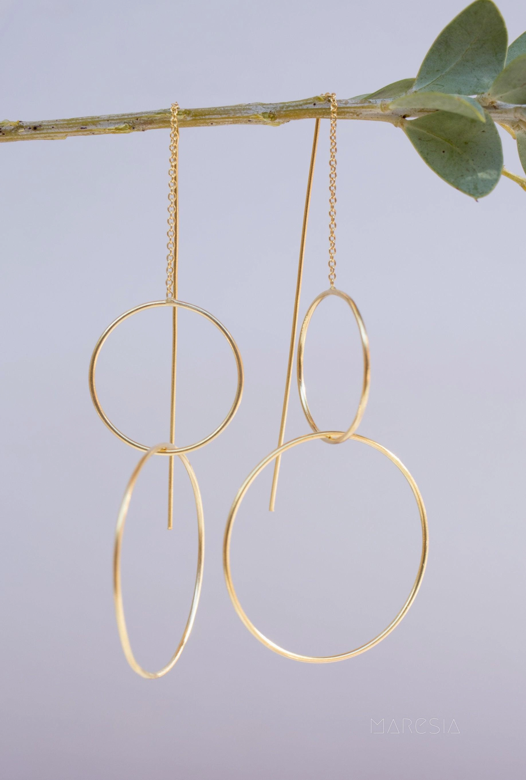 Threader Earrings ~ 18k Gold Plated or Silver Plated Earrings ~ ME095B