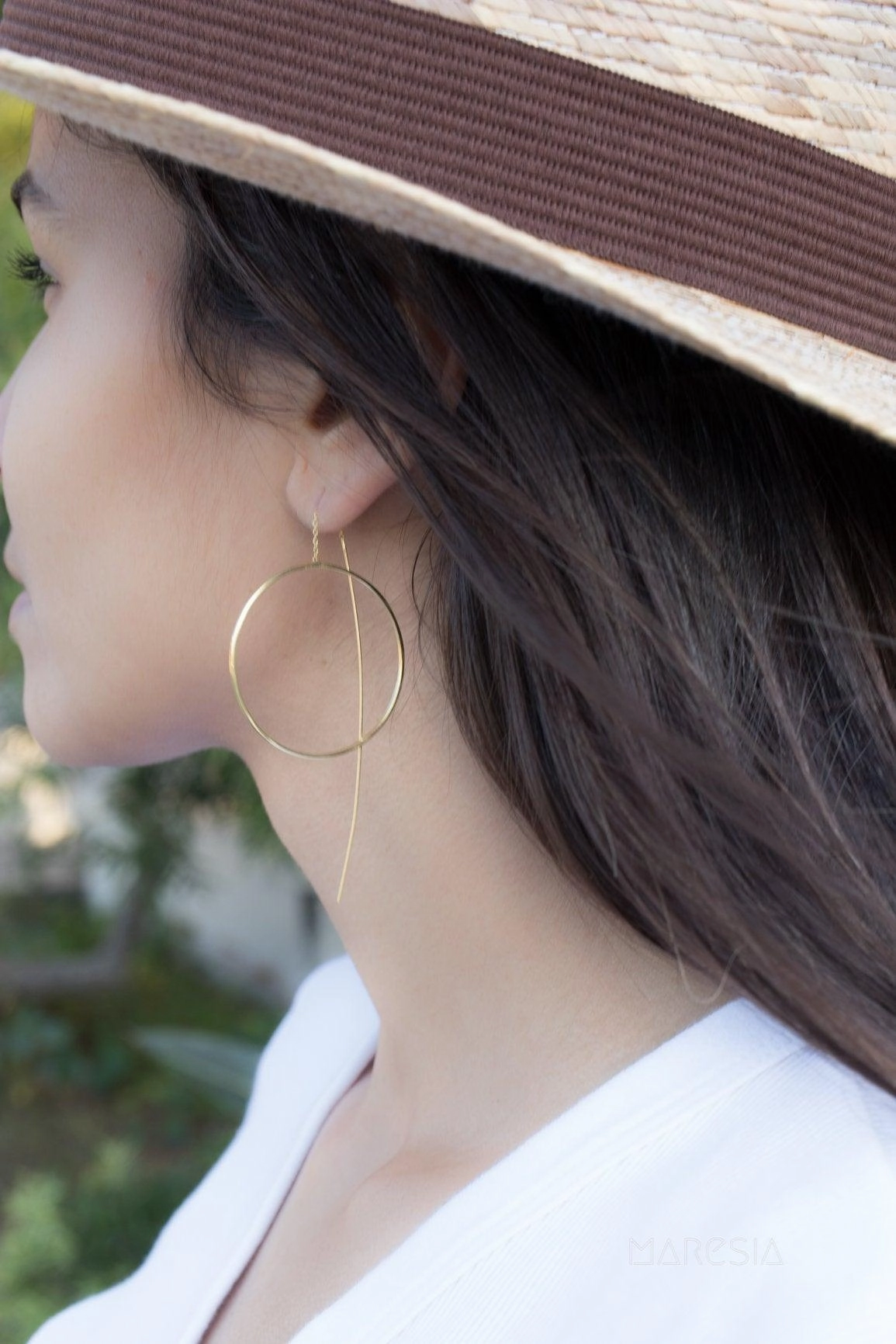 Threader Earrings ~ 18k Gold Plated or Silver Plated  Earrings ~ME130B