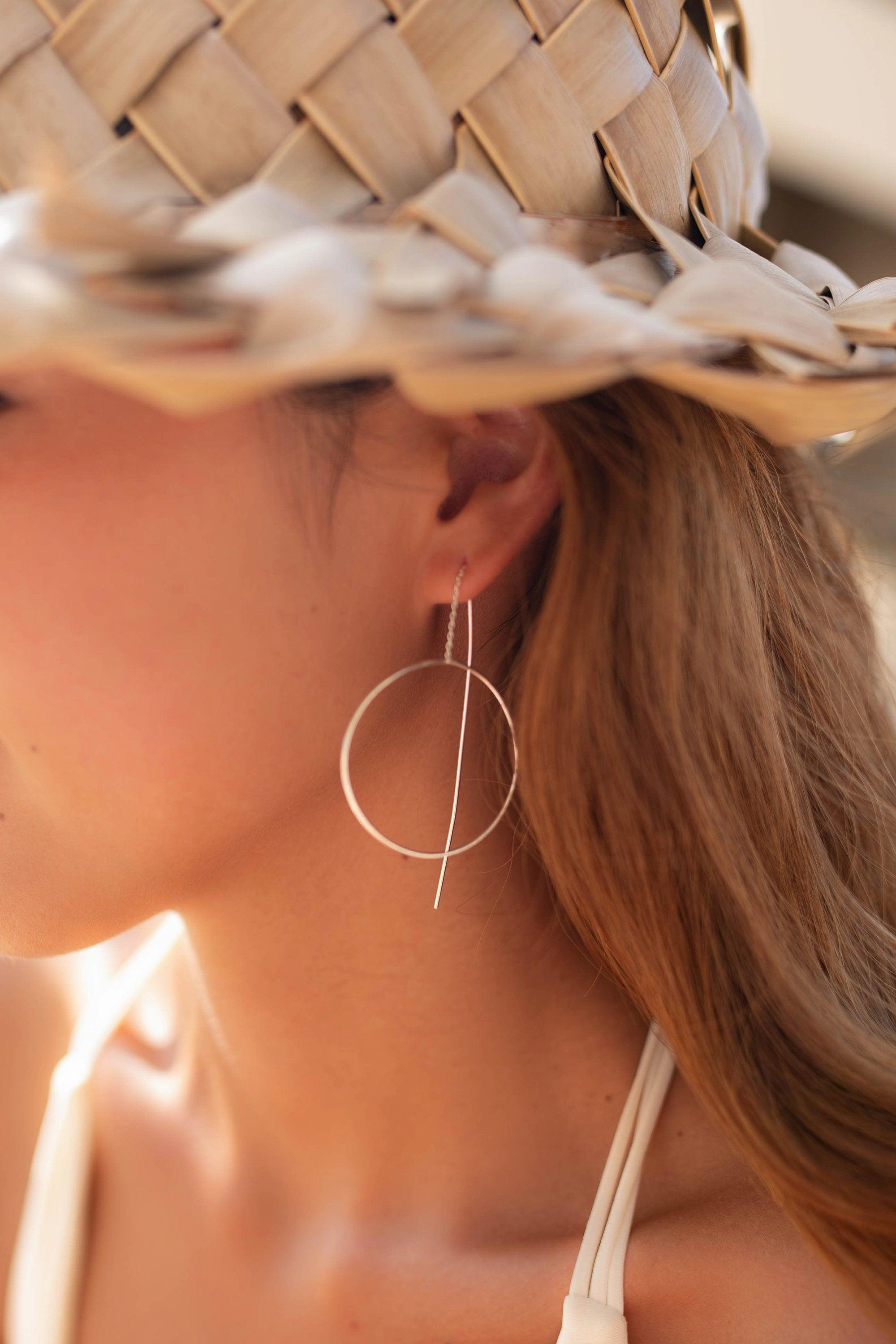Threader Earrings ~ 18k Gold Plated or Silver Plated  Earrings ~ME130B
