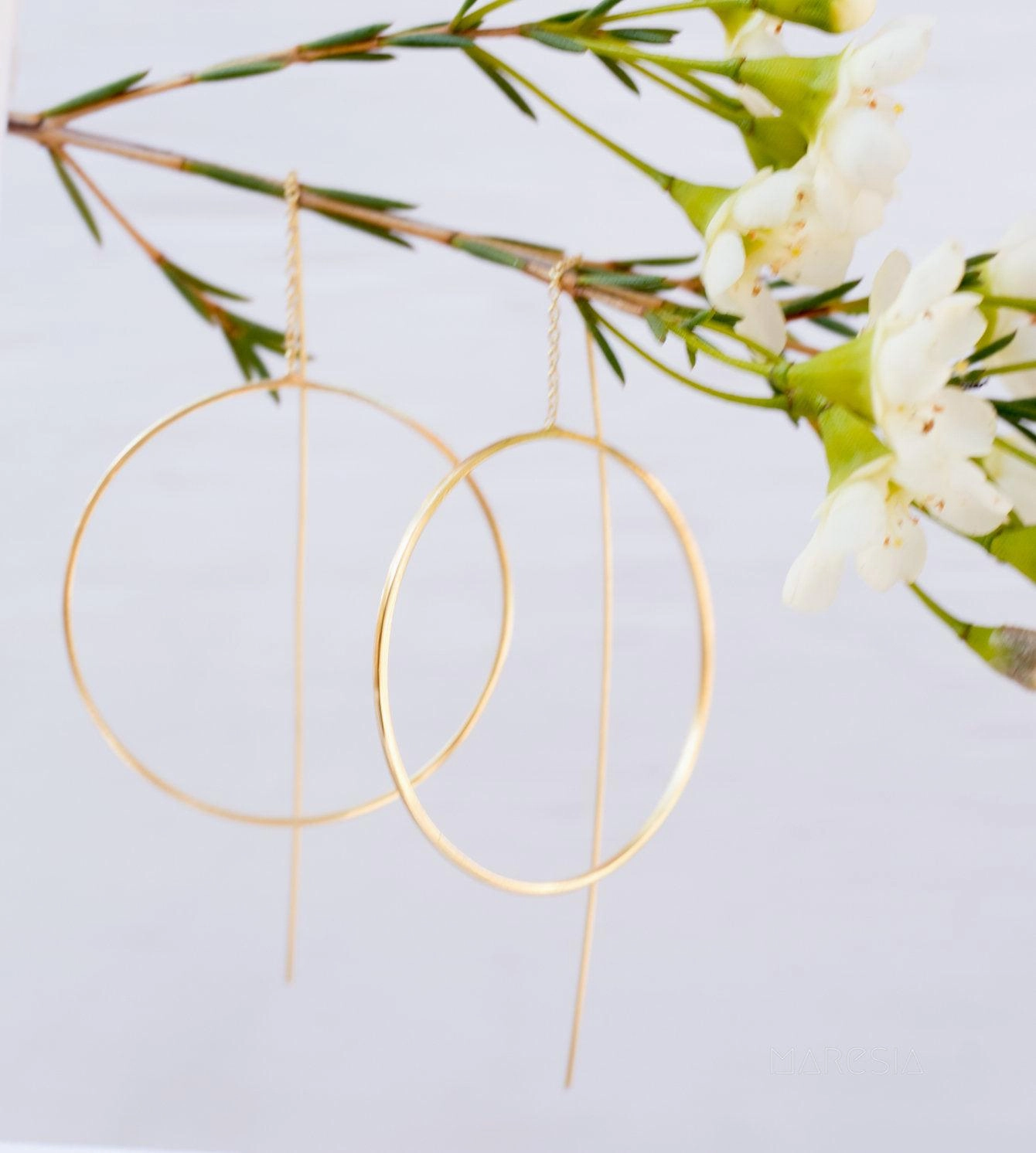 Threader Earrings ~ 18k Gold Plated or Silver Plated  Earrings ~ME130B
