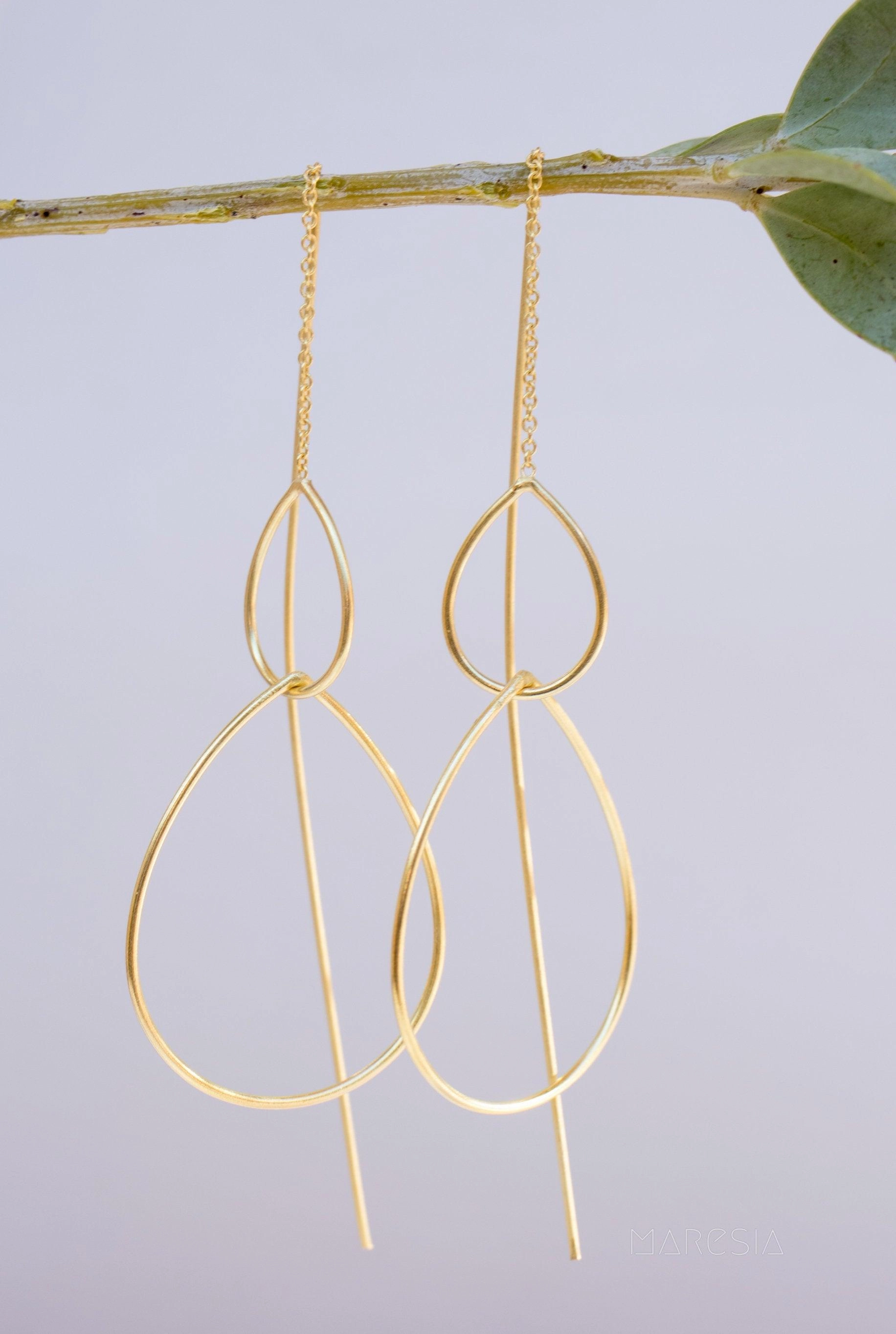 Threader Earrings ~ 18k Gold Plated or Sterling Silver ~ ME027