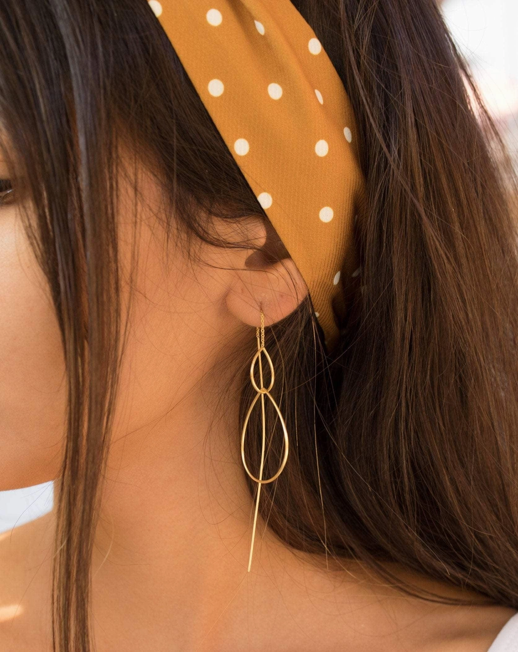 Threader Earrings ~ 18k Gold Plated or Sterling Silver ~ ME027