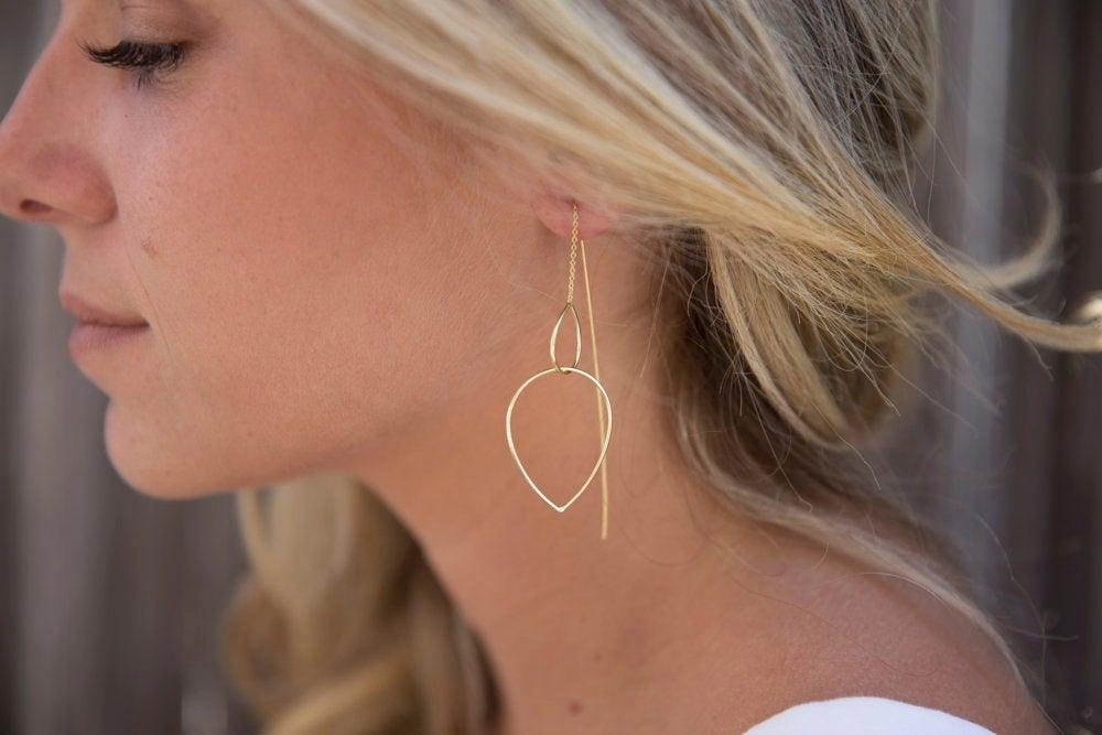 Threader Earrings ~ 18k Gold Plated or Sterling Silver ~ ME027