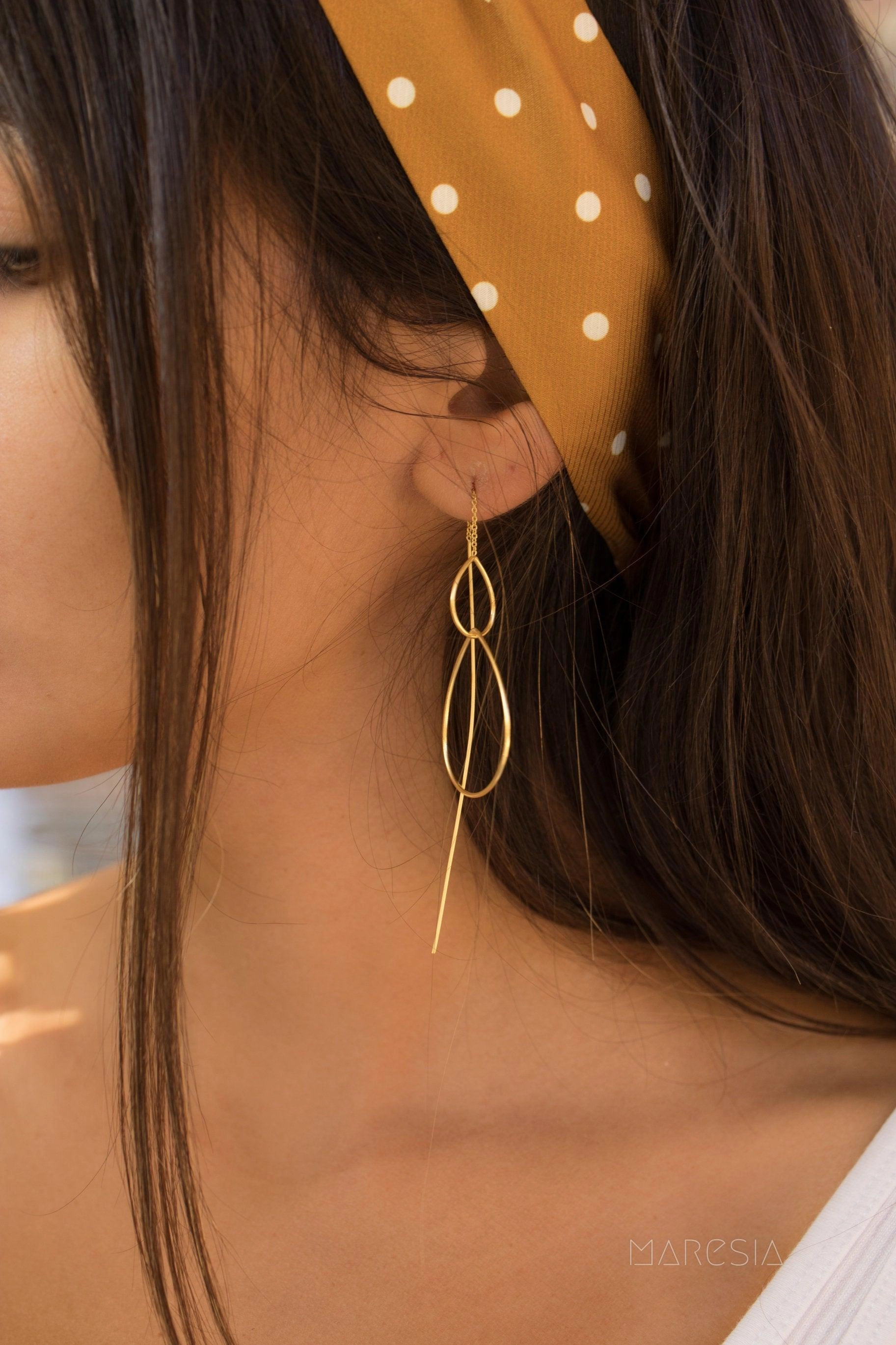 Threader Earrings ~ 18k Gold Plated or Sterling Silver ~ ME027
