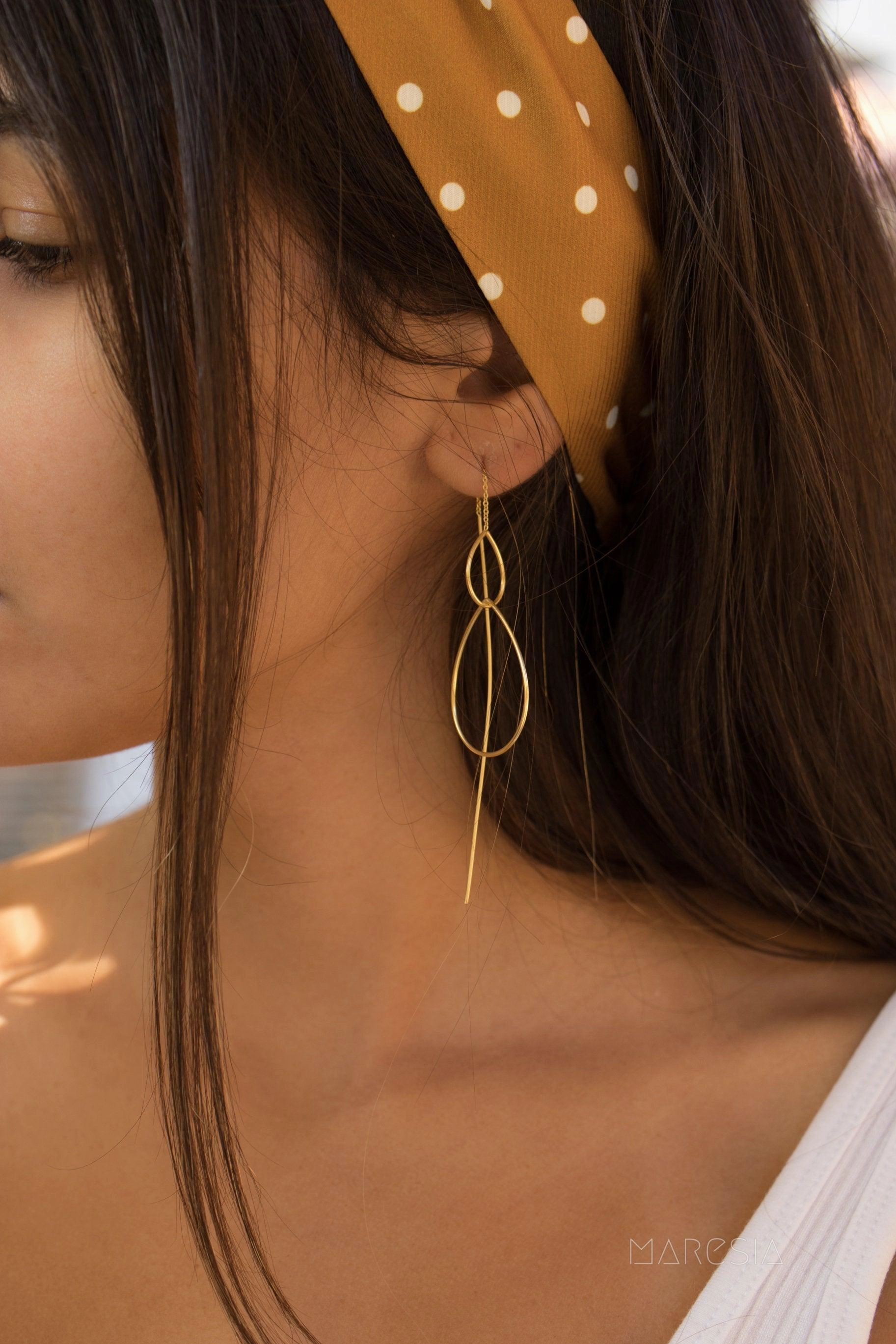 Threader Earrings ~ 18k Gold Plated or Sterling Silver ~ ME027