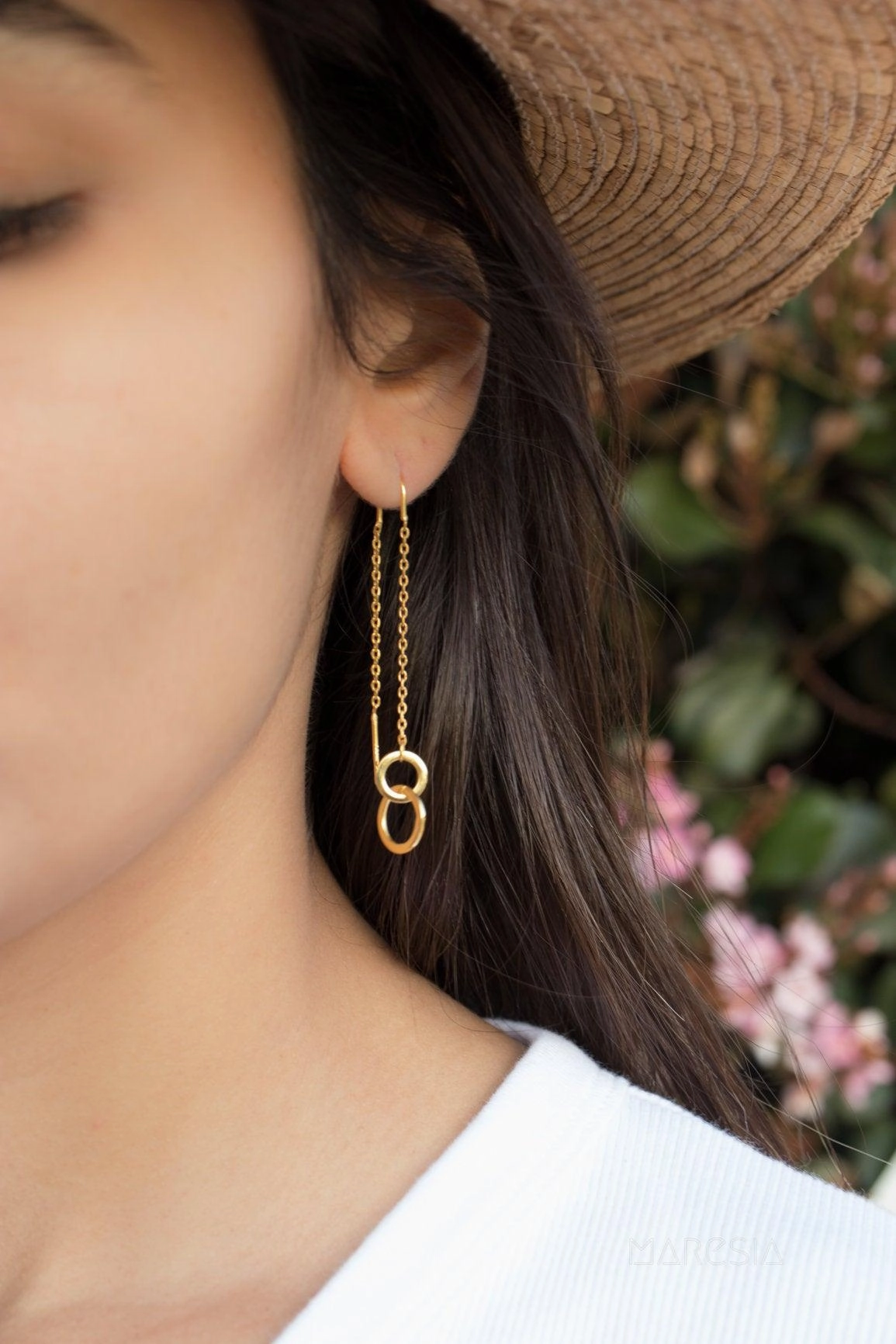 Threader Earrings ~ 18k Gold Vermeil~ ME113