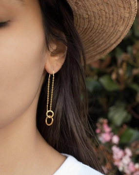 Threader Earrings ~ 18k Gold Vermeil~ ME113