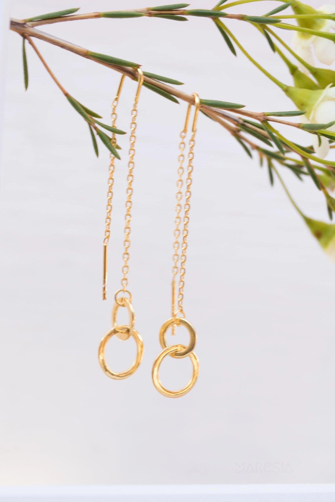 Threader Earrings ~ 18k Gold Vermeil~ ME113