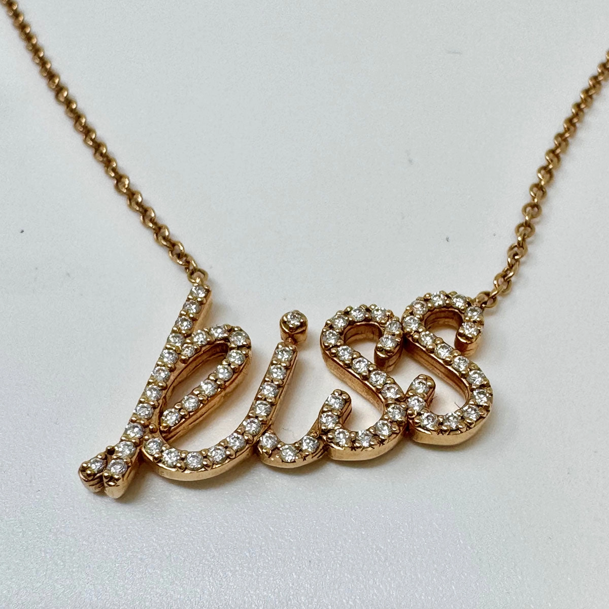Tiffany & Co. 18K Gold Diamond Paloma Picasso Graffiti "Kiss" Pendant Necklace
