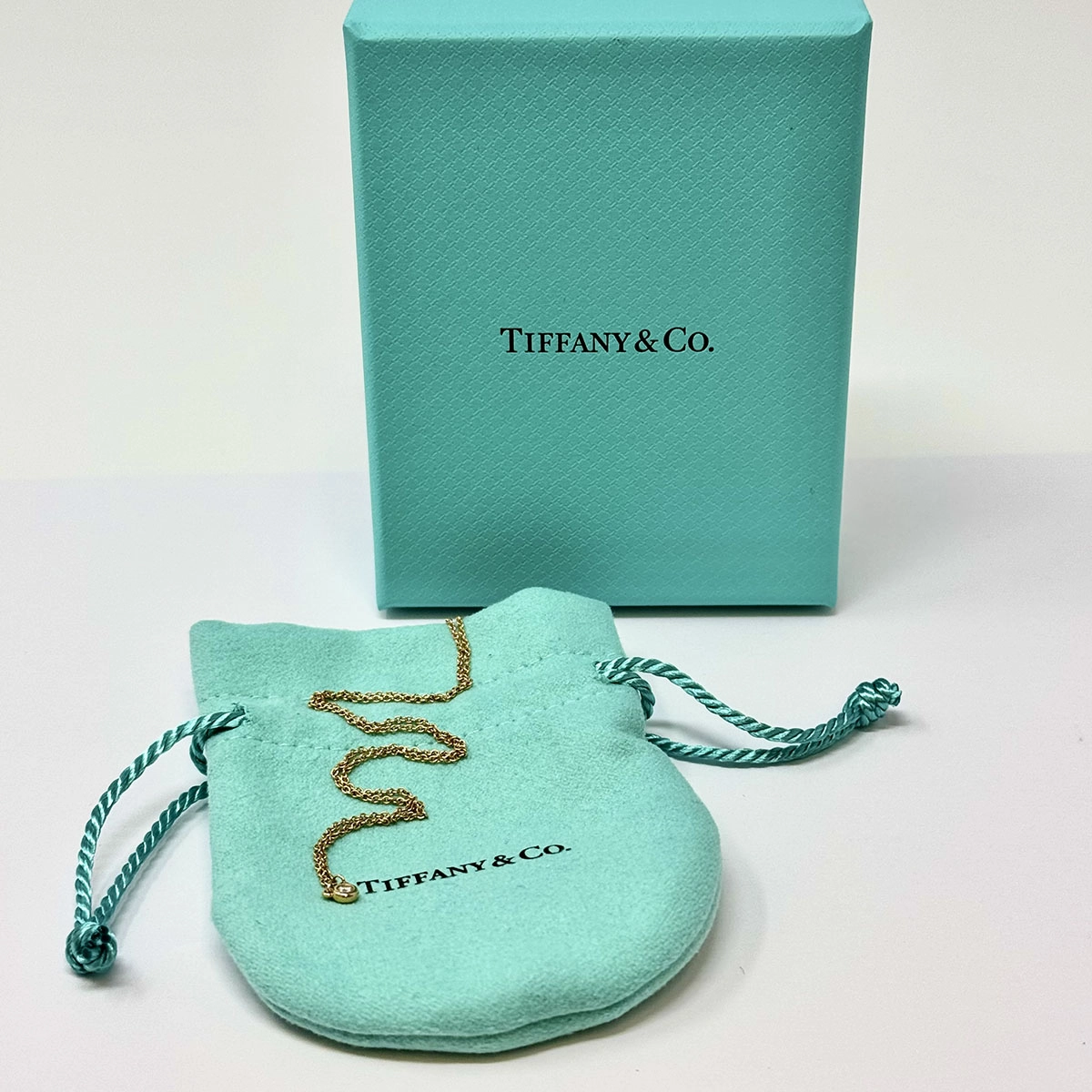 Tiffany & Co. Vintage 18K Rose Gold Diamond by the Yard Necklace