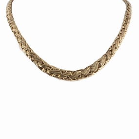 Tiffany Hollow Woven Gold Tapered Necklace