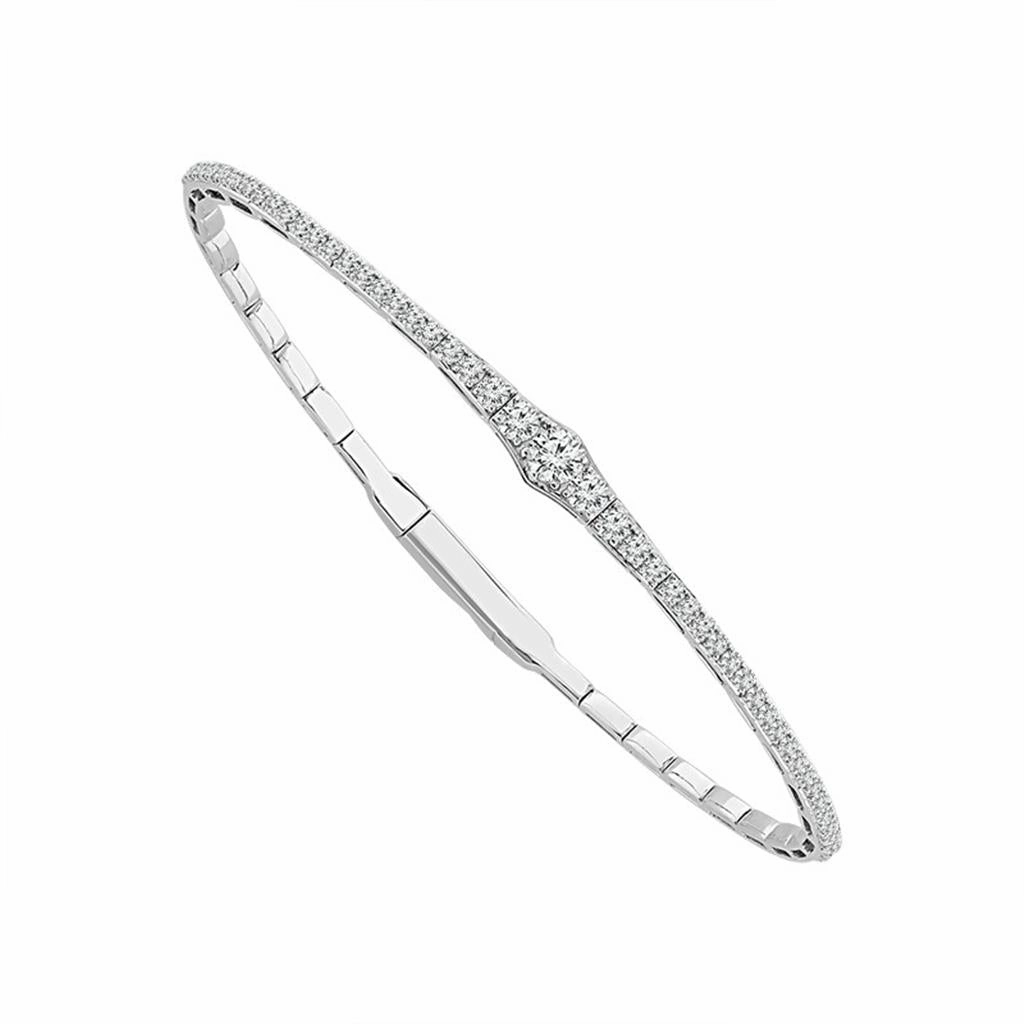 Titanium And 14K White Gold Diamond Flexie Bracelet