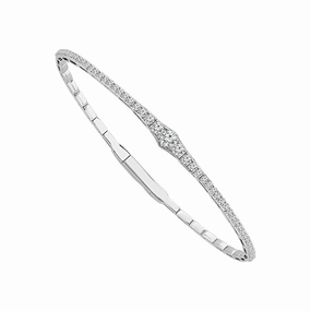 Titanium And 14K White Gold Diamond Flexie Bracelet