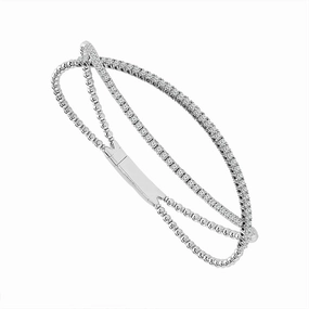 Titanium And 14K White Gold Diamond Flexie Bracelet