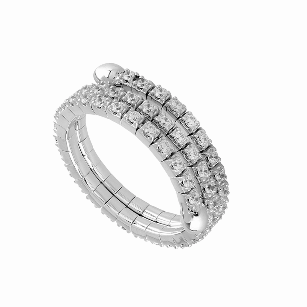 Titanium And 14K White Gold Diamond Flexie Ring
