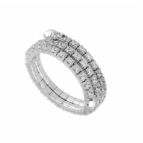 Titanium And 14K White Gold Diamond Flexie Ring