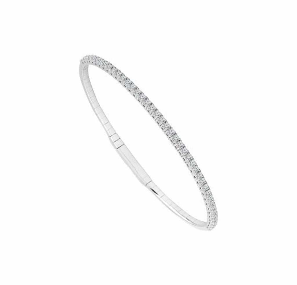 Titanium And 14K White Gold Flexie Diamond Bracelet