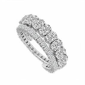 Titanium And 14K White Gold Flexie Diamond Ring