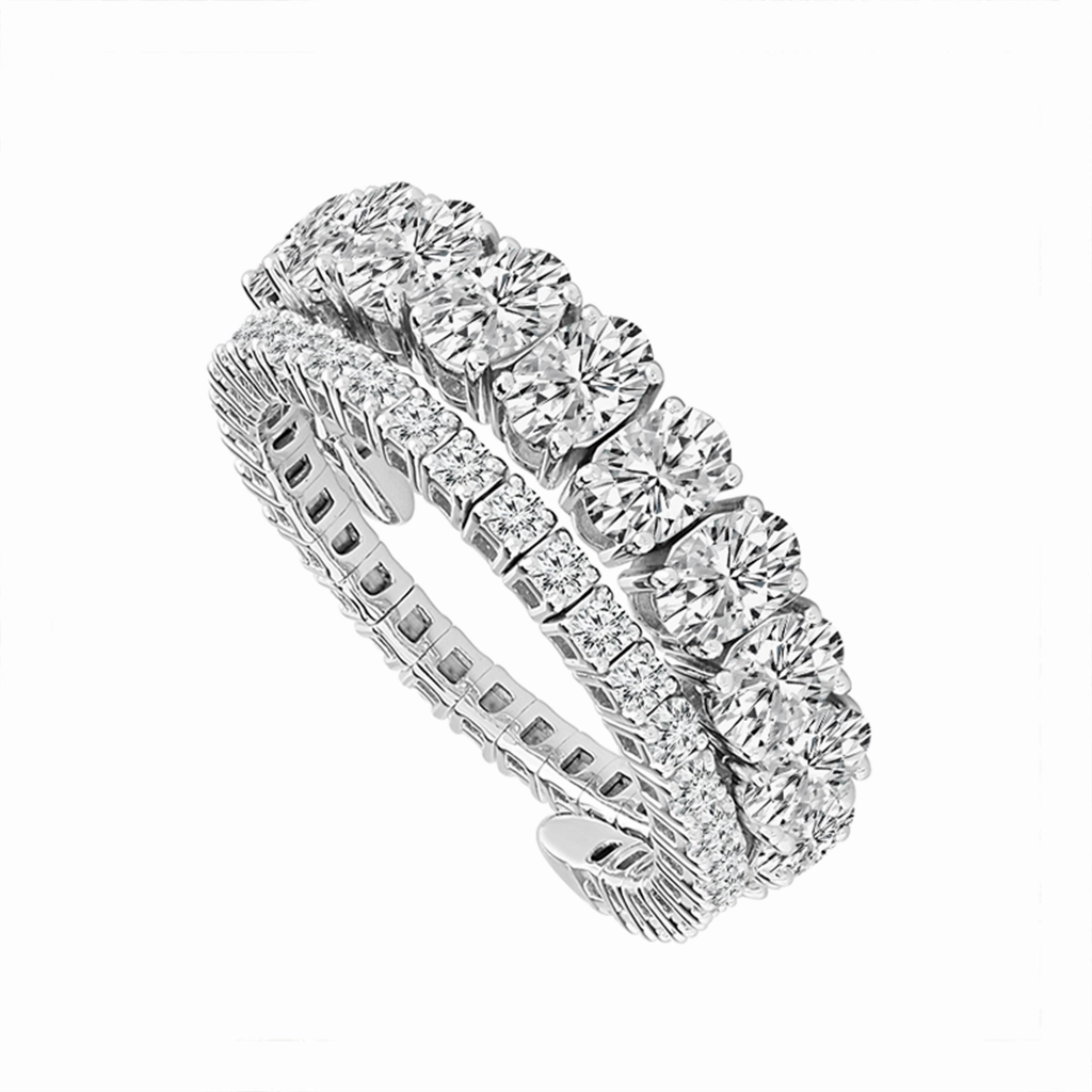 Titanium And 14K White Gold Flexie Diamond Ring
