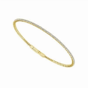 Titanium And 14K Yellow Gold Diamond Flexie Bracelet