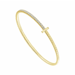 Titanium And 14K Yellow Gold Diamond Flexie Bracelet