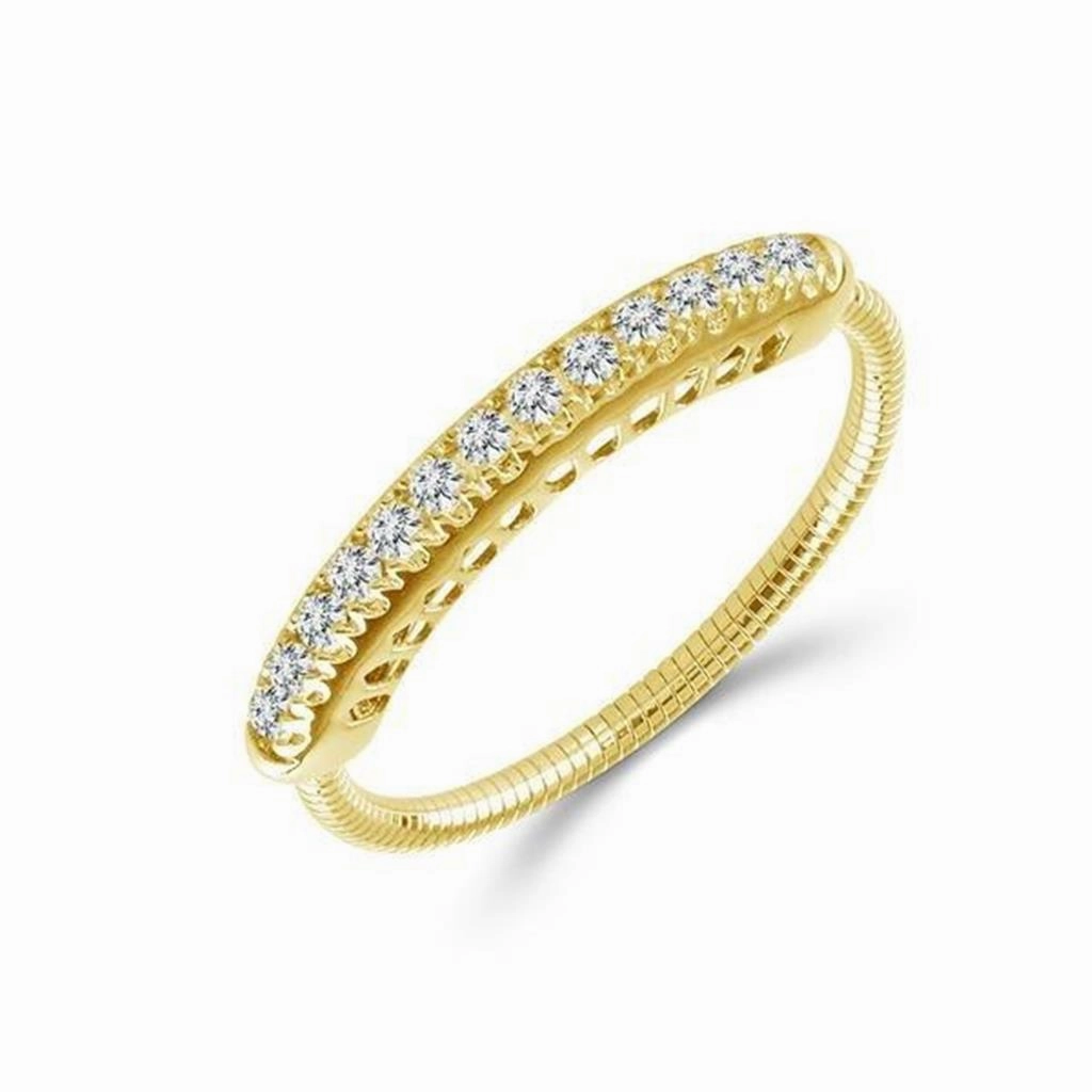 Titanium And 14K Yellow Gold Flexie Diamond Ring