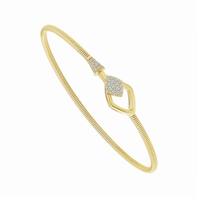 Titanium And 14K Yellow Gold Natural Diamonds Flexie Bracelet