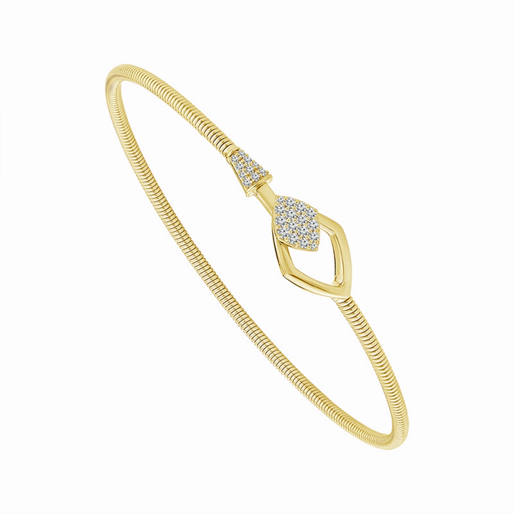 Titanium And 14K Yellow Gold Natural Diamonds Flexie Bracelet