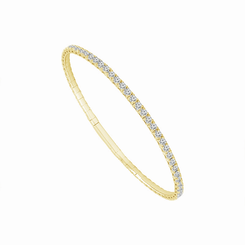 Titanium And 14K Yellow Gold Natural Diamonds Flexie Bracelet
