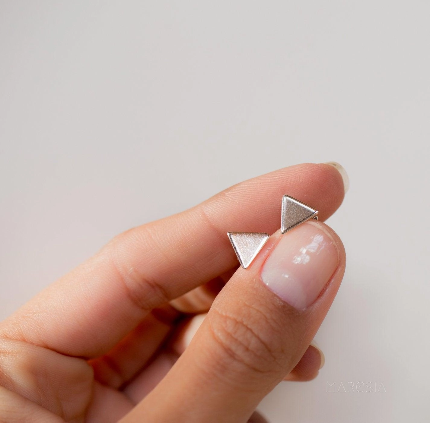 Triangle Shape Earrings ~ Sterling Silver 925 ~ ME122