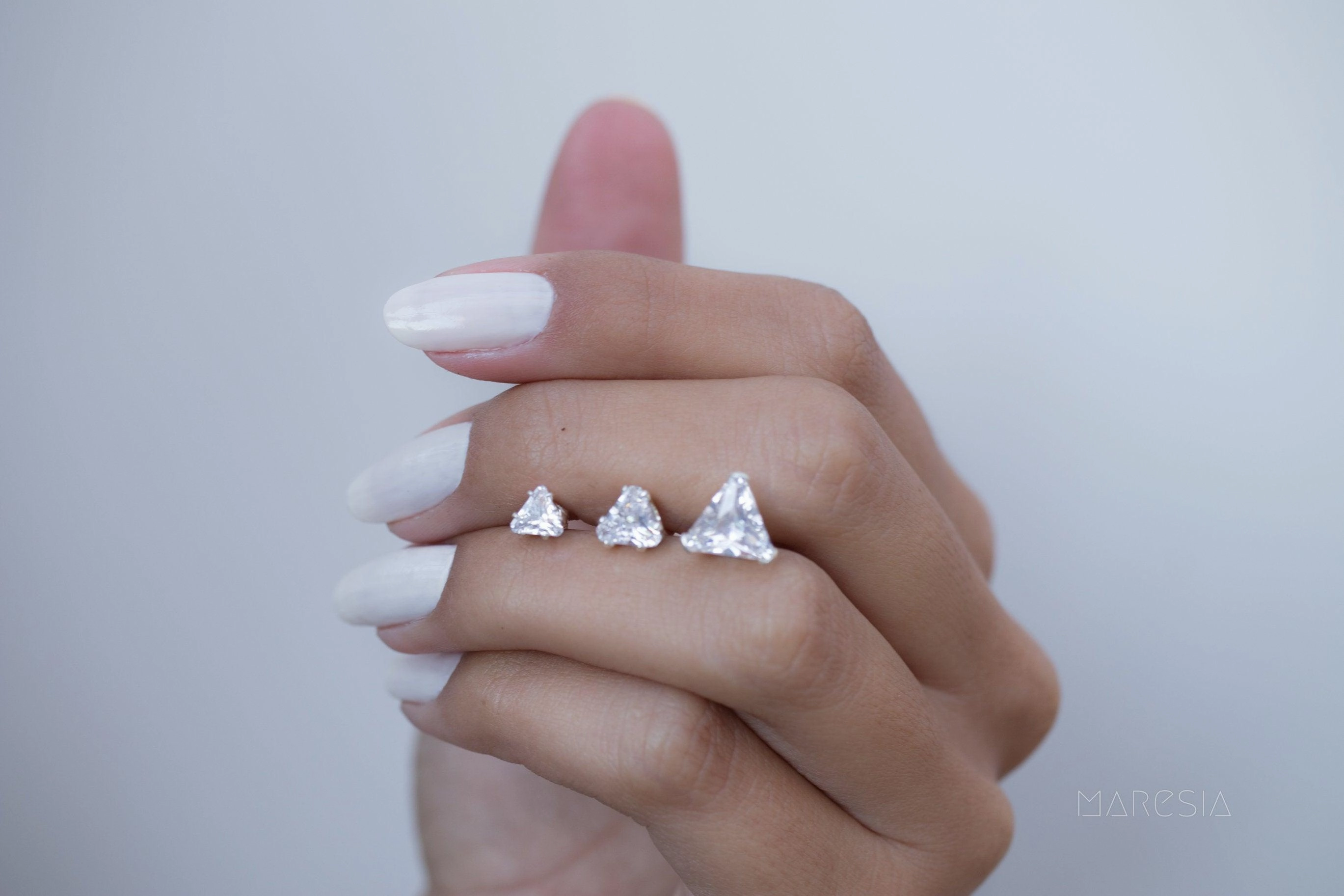 Triangle Shape Earrings ~ Sterling Silver or Gold Vermeil ~ ME068