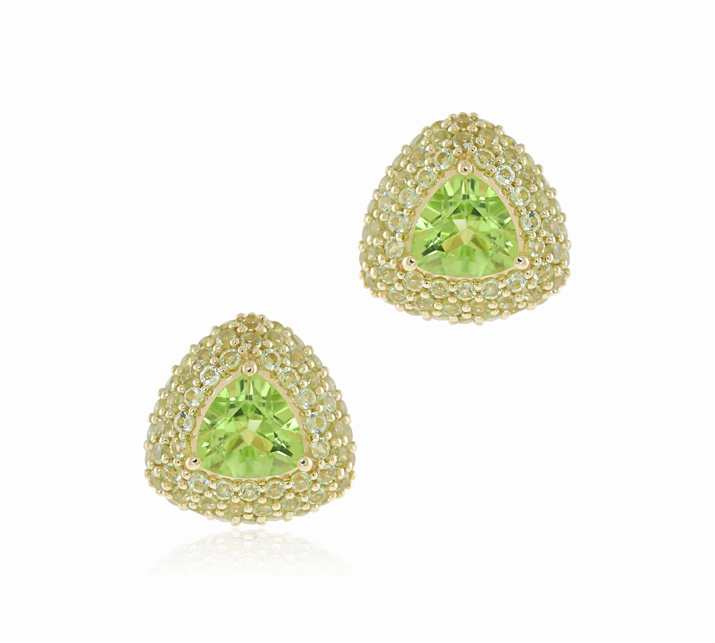 Trillion Stud Earrings in Peridot