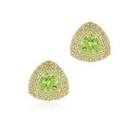 Trillion Stud Earrings in Peridot