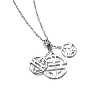 Triple Shou Charm Pendant Necklace