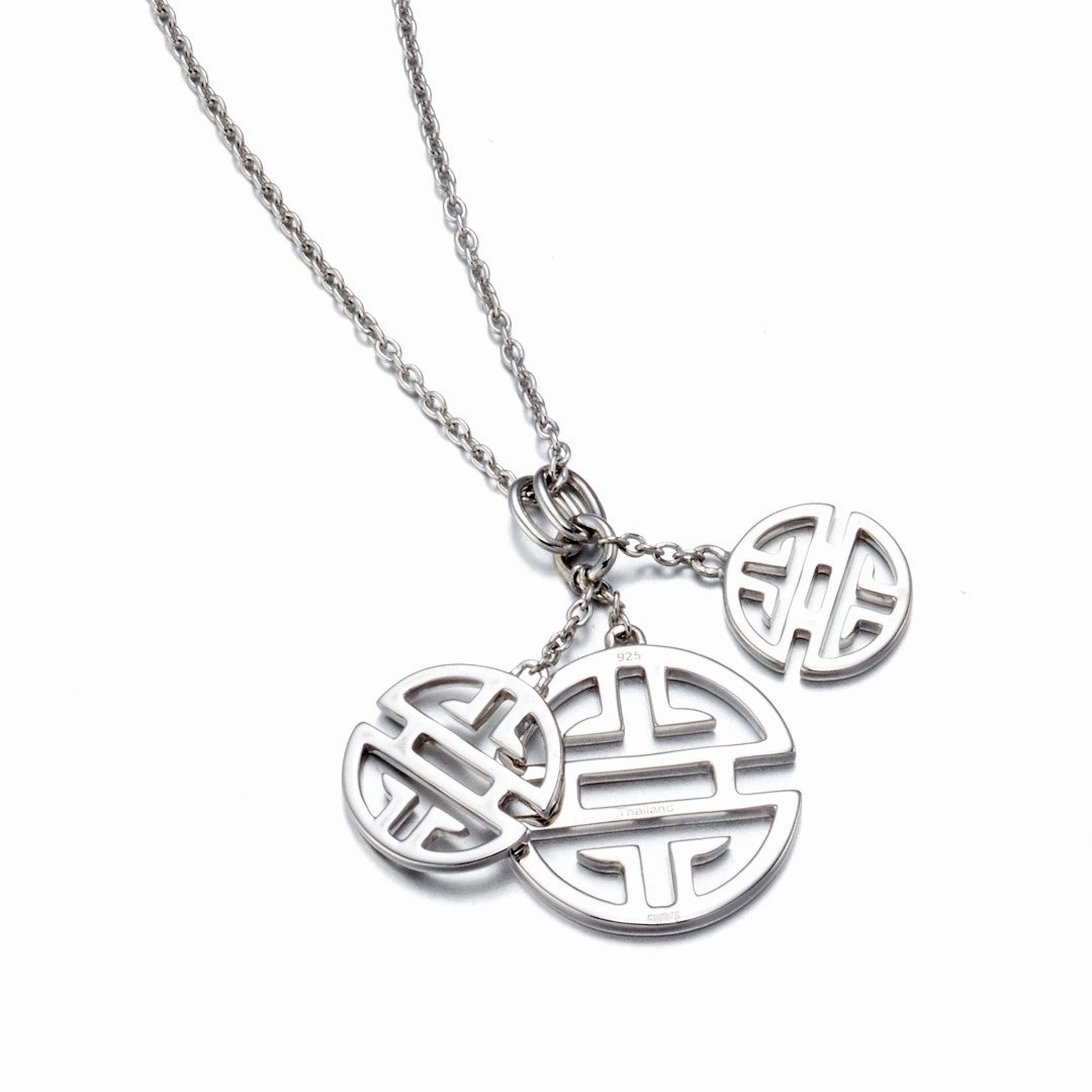 Triple Shou Charm Pendant Necklace